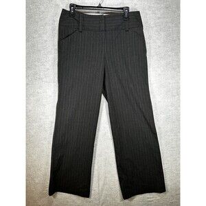 Sharagano Size 10 Black Pin Stripe Slacks Wide Leg 31” inseam Pants Stretch